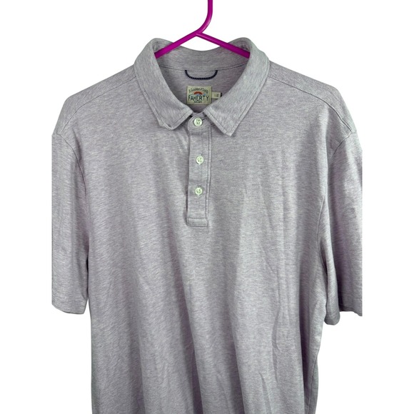 Faherty‎ Polo Shirt Mens Large Lavender Heather Stretch Modal Blend Soft Knit - Picture 3 of 7